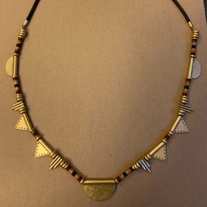 Madewell Gold, Red, and Navy Necklace